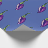 Lila Paprikaschoten Art Geschenkpapier (Ecke)