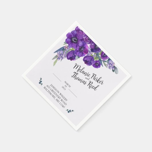 Lila Paprikaschoten Serviette (Ecke)