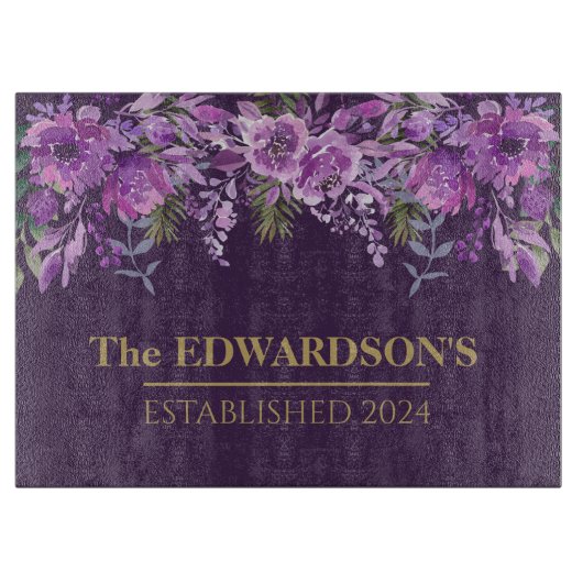 Lila Paradies: Botanisches Schönheitspflege Schneidebrett (Vorderseite)