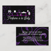 Lila Parfümflaschen Duftlotion Visitenkarte (Vorne/Hinten)