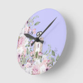 Lila Parfümflaschen Tag Hübsch Runde Wanduhr (Winkel)