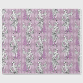 Lila Paris Art Deco Muster Geschenkpapier (Flach)