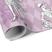 Lila Paris Art Deco Muster Geschenkpapier (Rolleneckpunkt)