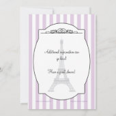 Lila Paris-Brautparty-Einladung Einladung (Rückseite)