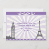 Lila Paris-Brautparty-Einladungen Einladung (Rückseite)