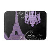 lila Paris-Eiffelturm in mädchenhafter Retro-Mode Badematte (Vorderseite)