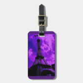 Lila Paris Gepäckanhänger (Vorderseite vertikal)