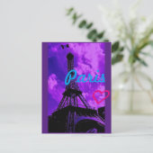 Lila Paris Postkarte (Stehend Vorderseite)