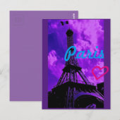 Lila Paris Postkarte (Vorne/Hinten)