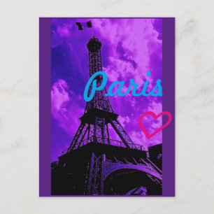Lila Paris Postkarte