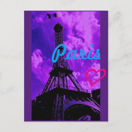 Lila Paris Postkarte (Vorderseite)