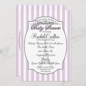 Lila Paris-Thema-Baby-Duschen-Einladung Einladung (Vorne/Hinten)