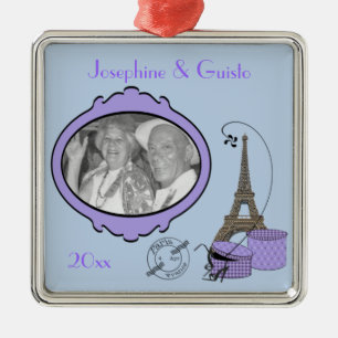 Lila Paris Thema Foto-Andenken-Ornament Ornament Aus Metall