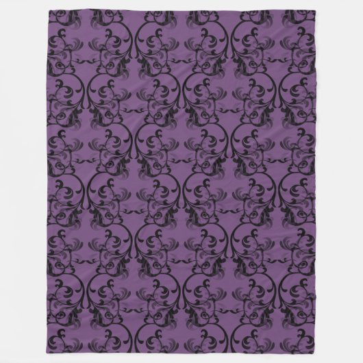 Lila Pariser Damask Fleece Blanket (Vorderseite)