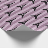 Lila Pariser Eiffelturmmuster Geschenkpapier (Ecke)