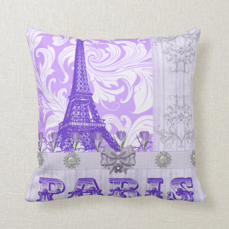Lila Paristhrow-Pastellkissen Kissen
