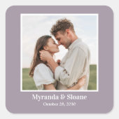 Lila Partei für Foto-Engagement Quadratischer Aufkleber (Vorderseite)