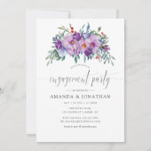 Lila Partei für Magnolien und Rose Einladung (Vorderseite)