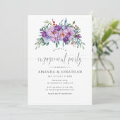 Lila Partei für Magnolien und Rose Einladung (Stehend Vorderseite)