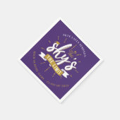 Lila Party 2025 Abschluss Serviette (Ecke)