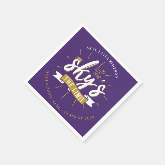 Lila Party 2025 Abschluss Serviette (Ecke)