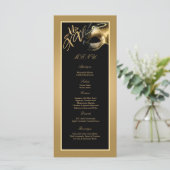 Lila Party 25 Menü-KartenMis XV Gold Menükarte (Stehend Vorderseite)