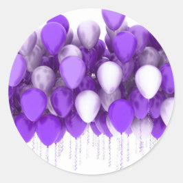 Lila Party Ballons Stickers und Umschlag Aufkleber