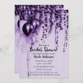 Lila Party Balloons aus Metall Ivy Brautparty Einladung (Vorne/Hinten)