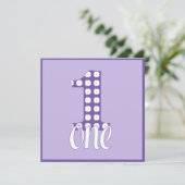 Lila Party Einladung (Stehend Vorderseite)