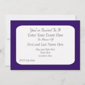 Lila Party Einladung (Rückseite)