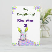 Lila Party Einladung (Stehend Vorderseite)