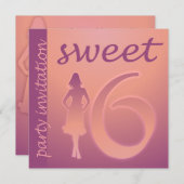 Lila Party Einladung des Bonbon-16 (Vorne/Hinten)