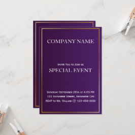 Lila Party Einladung für Unternehmen