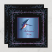 Lila Party für Frauen im Ruhestand Einladung (Vorne/Hinten)