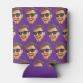 Lila Party für kundenspezifisches Foto mit Gesicht Dosenkühler (Rückseite)