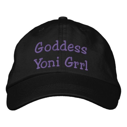 Lila Party Grrl Goddess Yoni Hat Bestickte Baseballkappe (Vorderseite)