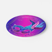 Lila Party mit rosa Masquerade Pappteller (Schrägansicht)