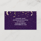 Lila | Party Popper und Confetti Visitenkarte (Rückseite)