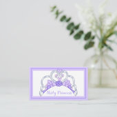 Lila Party Princess Business Cards Visitenkarte (Stehend Vorderseite)