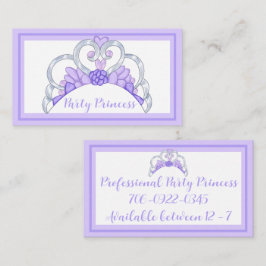 Lila Party Princess Business Cards Visitenkarte