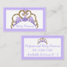 Lila Party Princess Business Cards