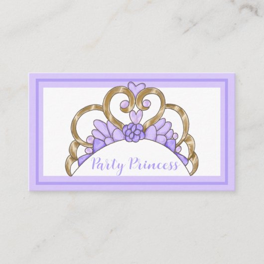 Lila Party Princess Business Cards Visitenkarte (Vorderseite)
