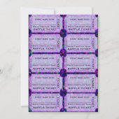 Lila Party Raffle Tickets für Einladungen (Vorderseite)