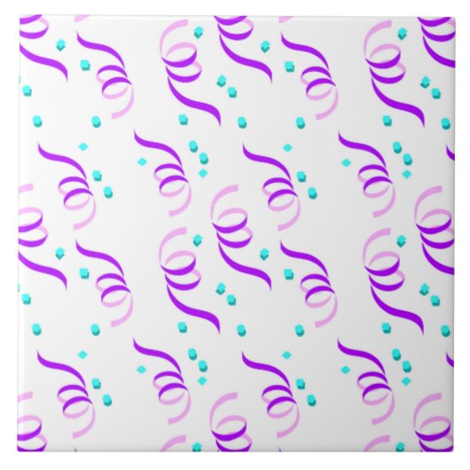 LILA PARTY RIBBONS FLIESE (Vorderseite)