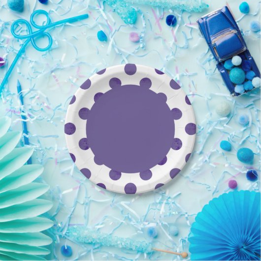 Lila Party | Royal Ultra-Violet Grape Polka Dots Pappteller (Party)