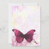 Lila Party Wasserfarbe Schmetterling Einladung (Rückseite)