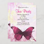 Lila Party Wasserfarbe Schmetterling Einladung (Vorne/Hinten)