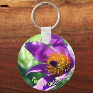 Lila Pasque-Blume Personalisiert Schlüsselanhänger