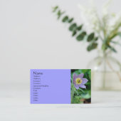 Lila Pasque Flower Fotografy Business Card Visitenkarte (Stehend Vorderseite)