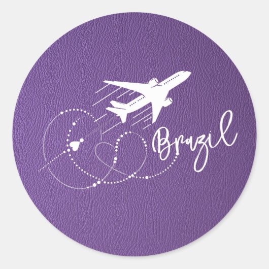 Lila Pass für Brasilien Runder Aufkleber (Vorderseite)